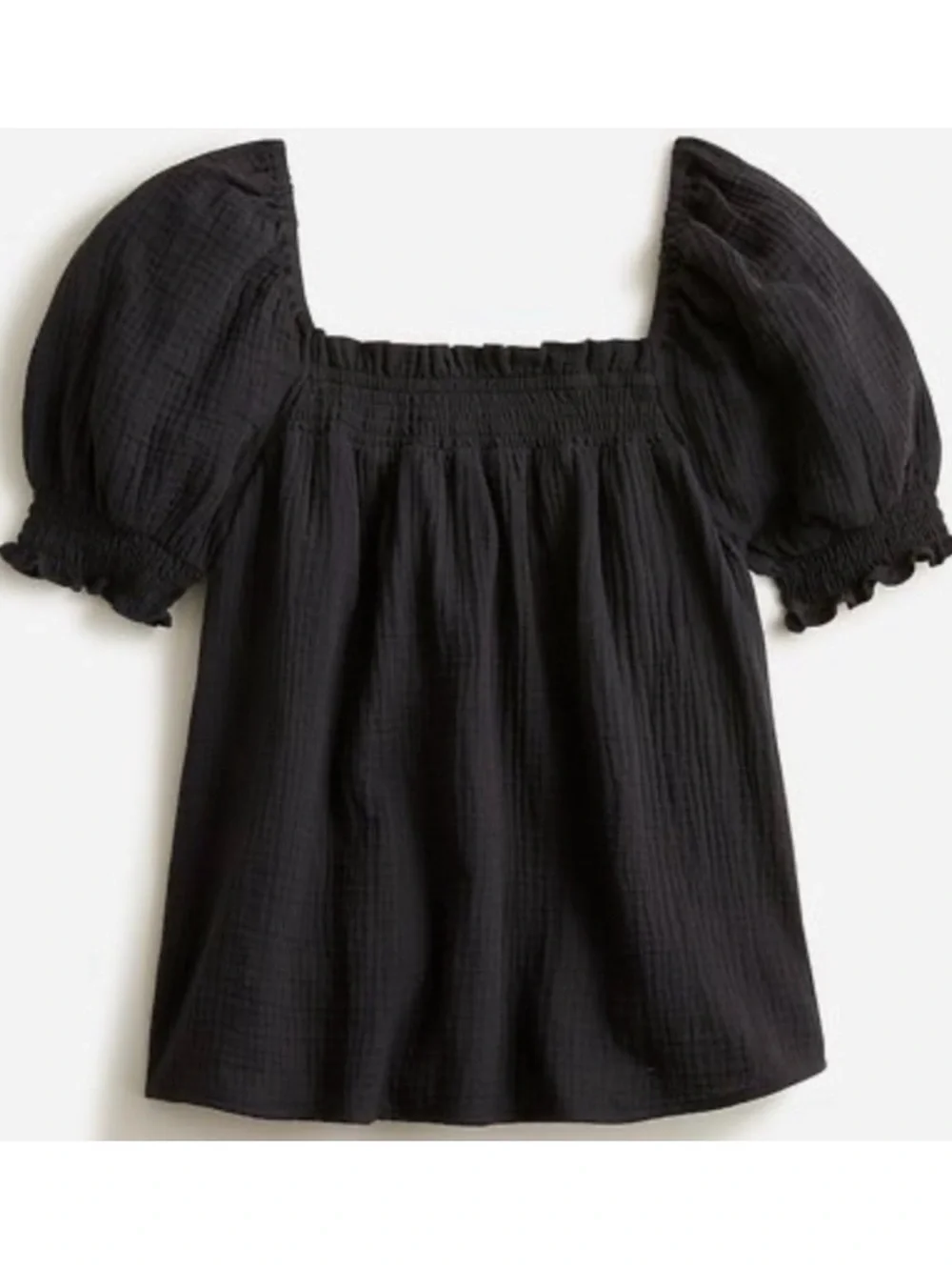 NWT J. Crew Squareneck Puff-Sleeve Soft Gauze Top - Size XL
